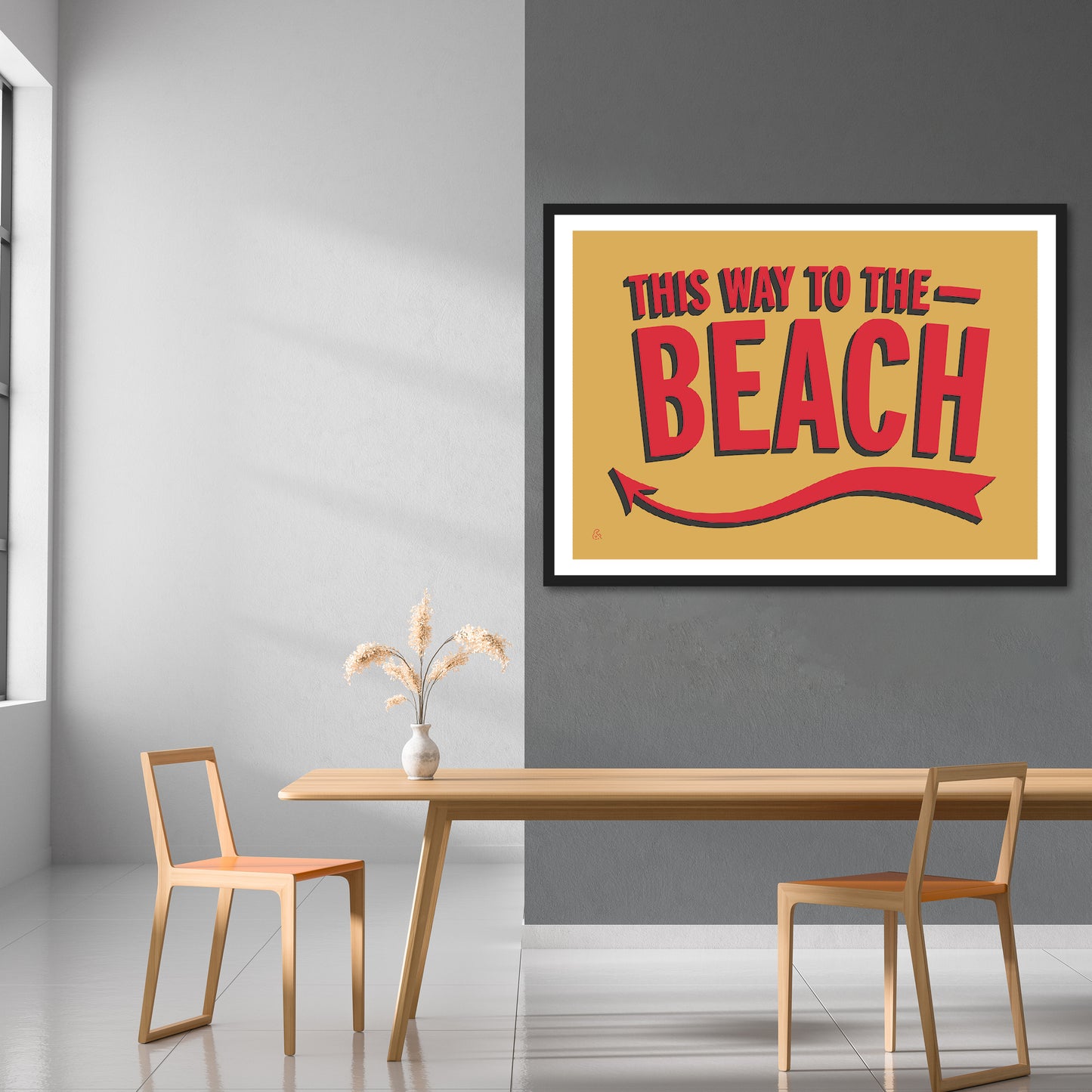 This Way To The Beach Print | Colour Option