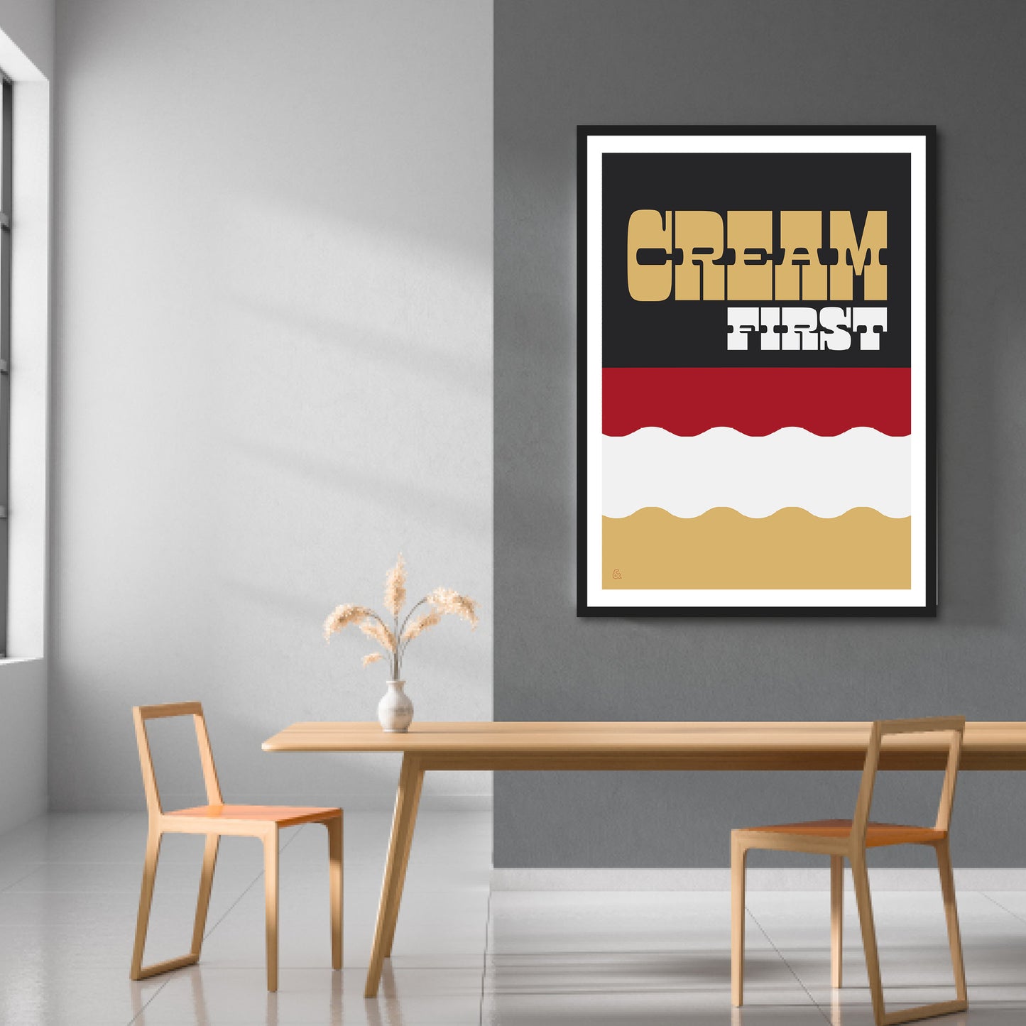 Cream First, Cream Tea (option 1) Print | Colour Option 