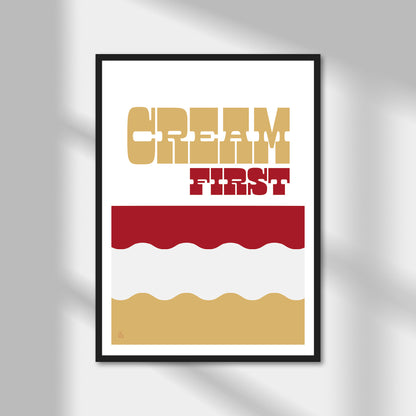 Cream First, Cream Tea (option 1) Print | Colour Option A5