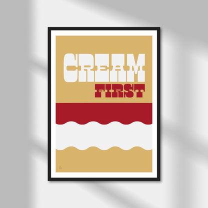 Cream First, Cream Tea (option 1) Print | Colour Option A5