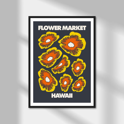 Hawaii, Flower Market Print | Colour Option A5