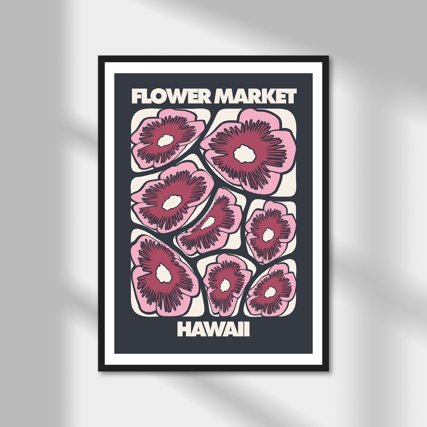 Hawaii, Flower Market Print | Colour Option A5