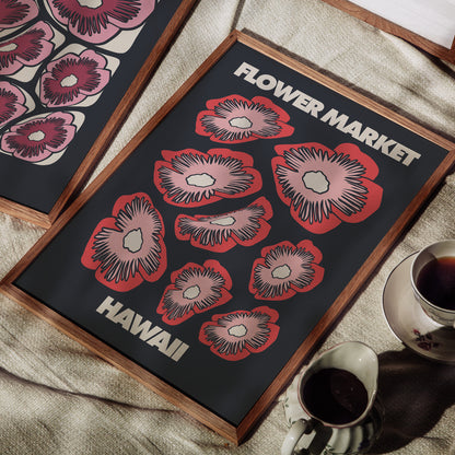 Hawaii, Flower Market Print | Colour Option 