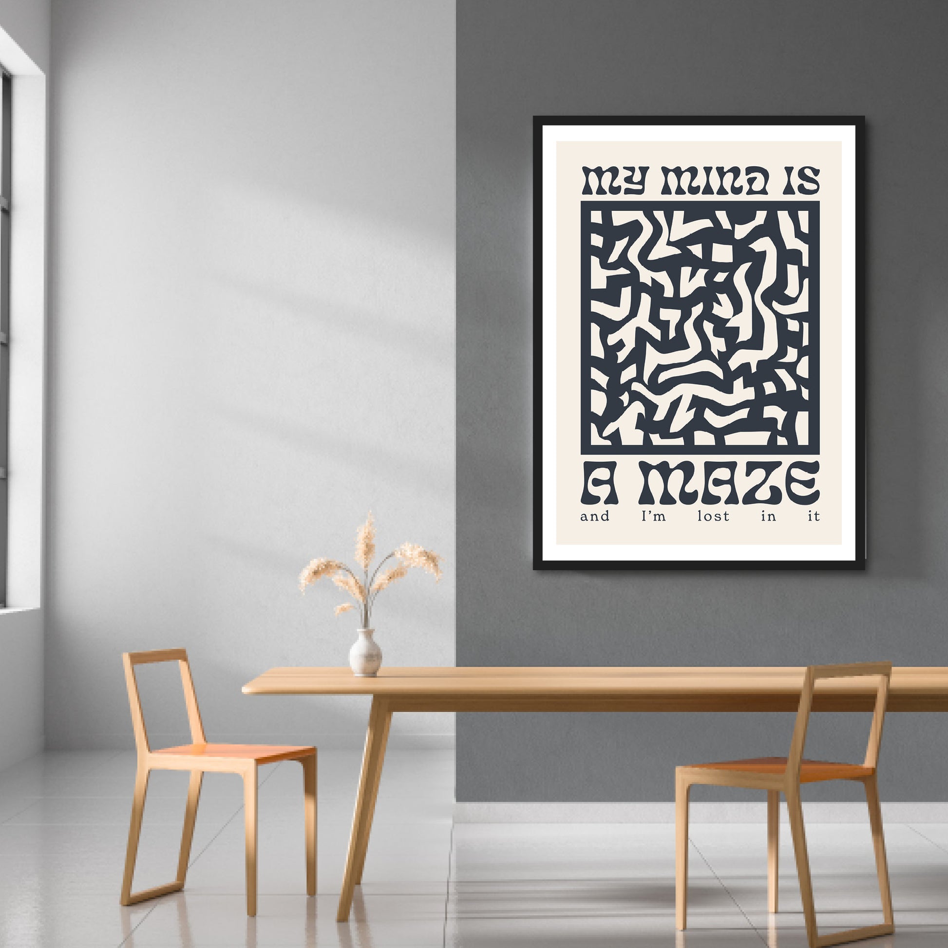 My Mind Is A Maze Print | Colour Option 