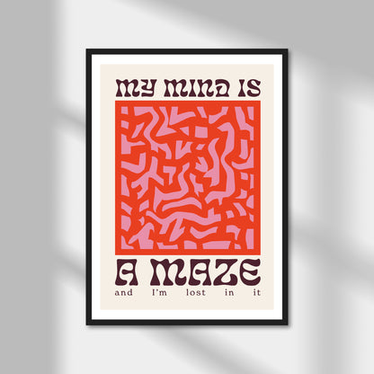 My Mind Is A Maze Print | Colour Option A5