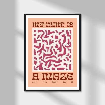 My Mind Is A Maze Print | Colour Option A5