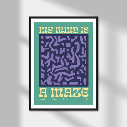 My Mind Is A Maze Print | Colour Option A5