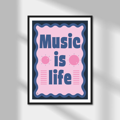 Music is Life Print | Colour Option A5