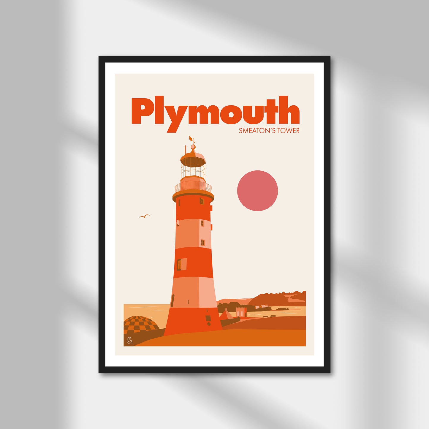 Plymouth, Smeaton's Tower Print | Colour Option A5