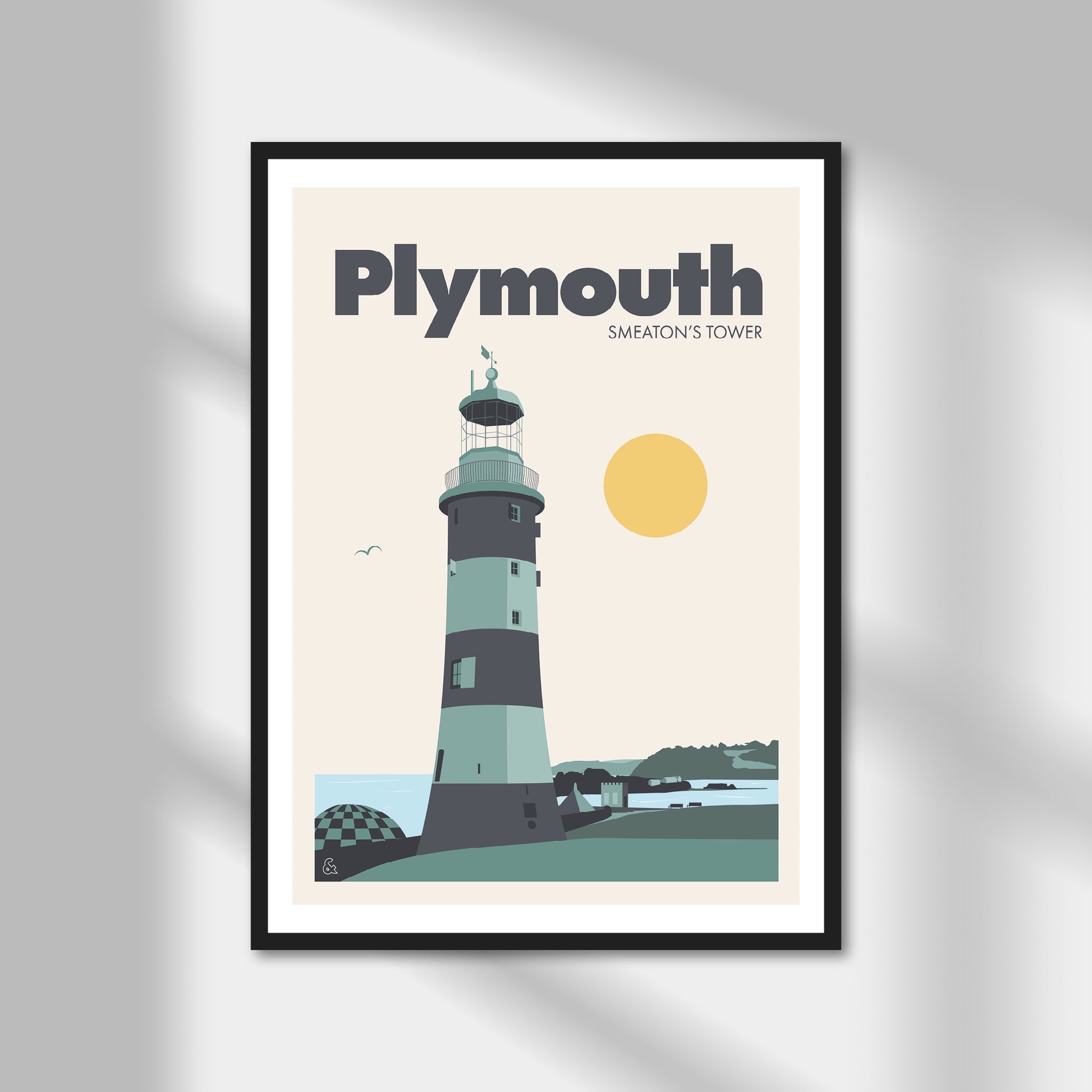 Plymouth, Smeaton's Tower Print | Colour Option A5