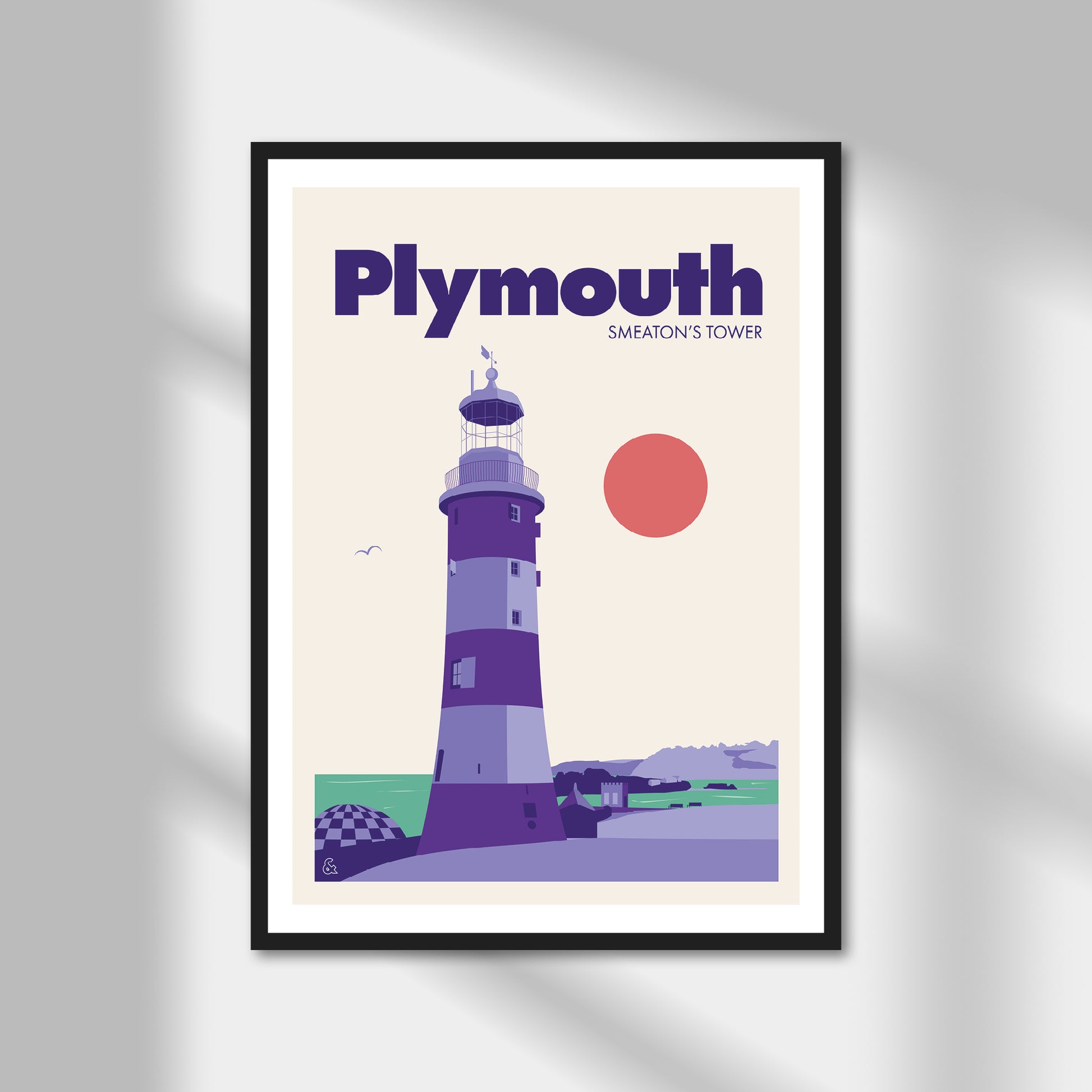 Plymouth, Smeaton's Tower Print | Colour Option A5