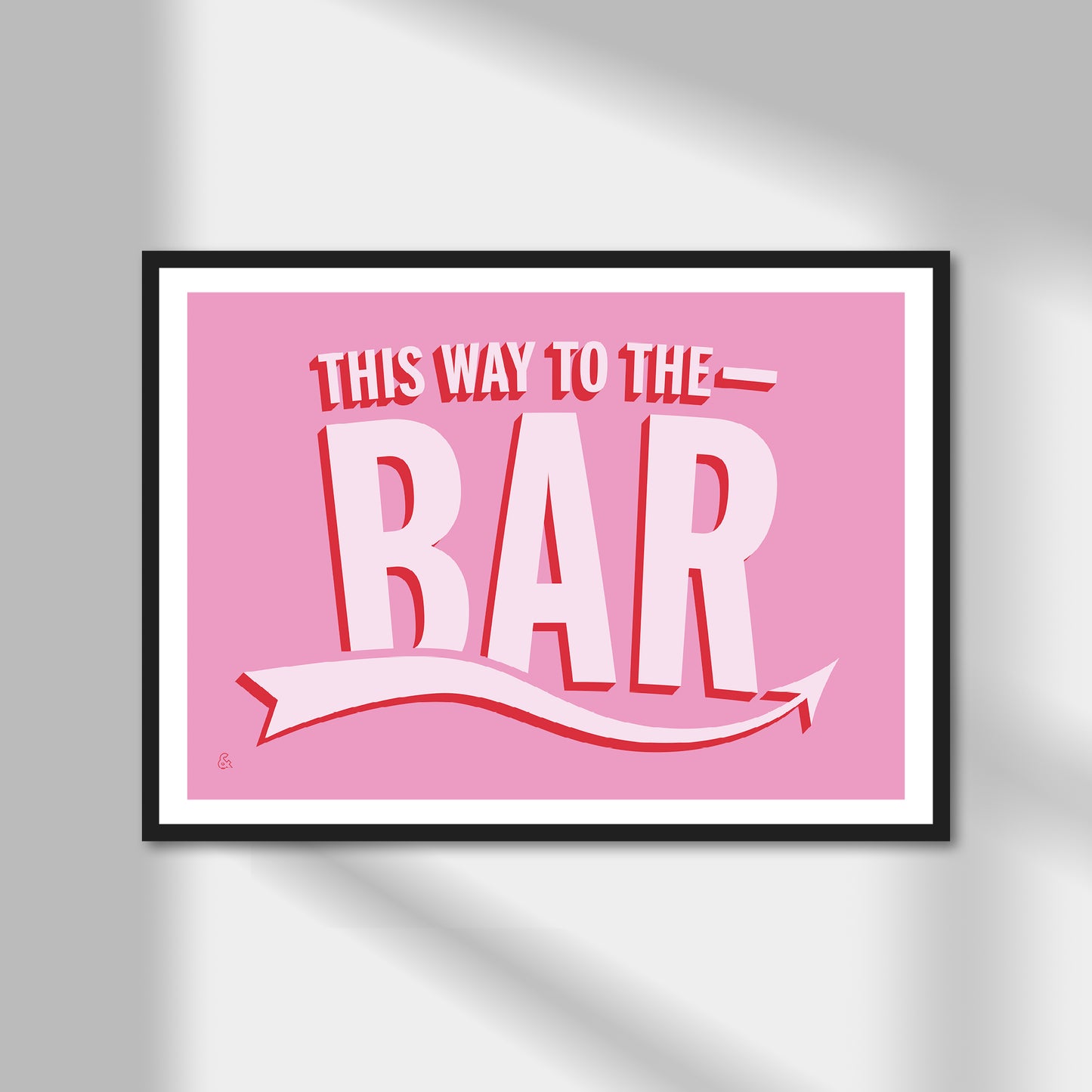 This Way To The Bar Print | Colour Option A5