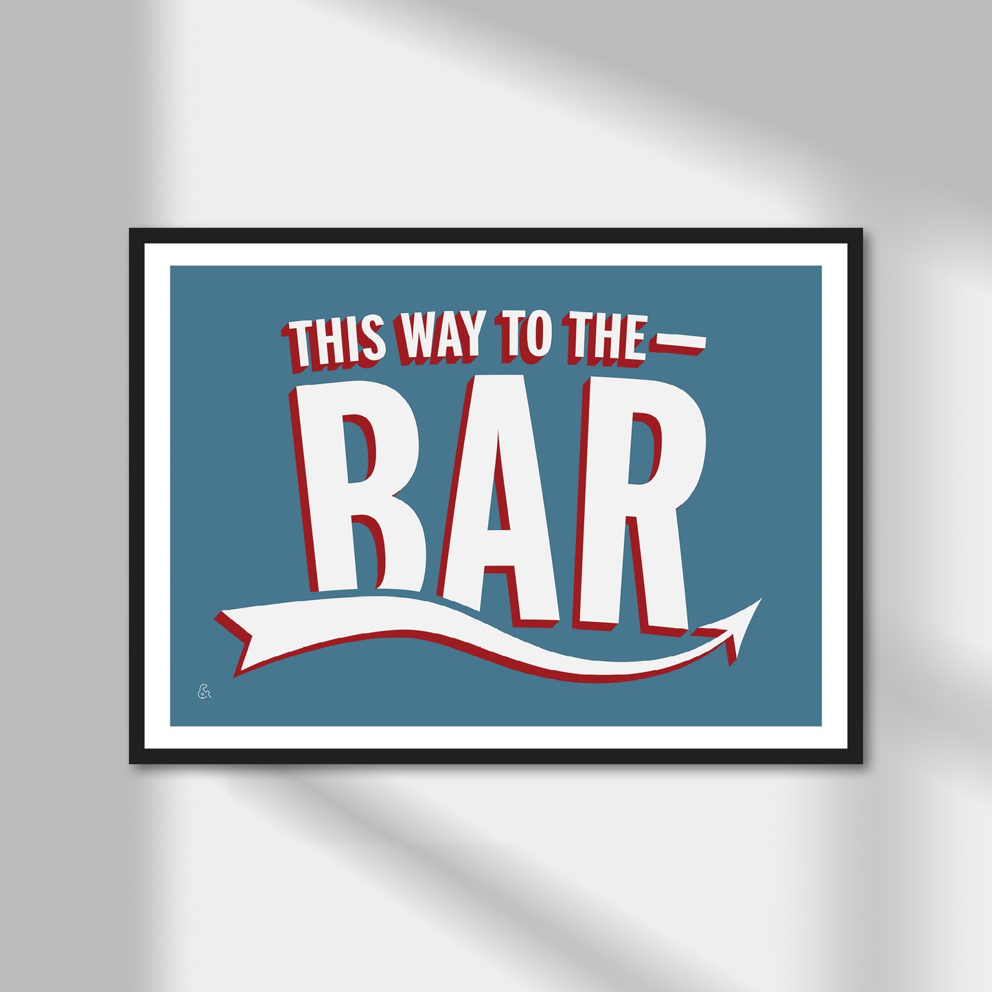 This Way To The Bar Print | Colour Option A5