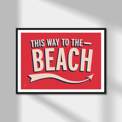 This Way To The Beach Print | Colour Option A5