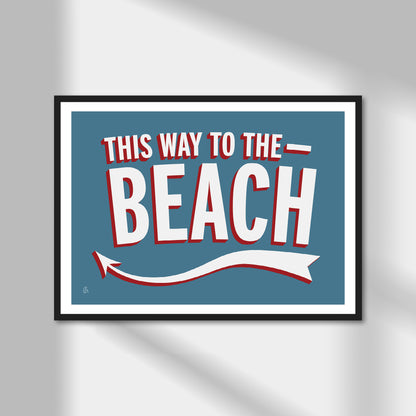 This Way To The Beach Print | Colour Option A5